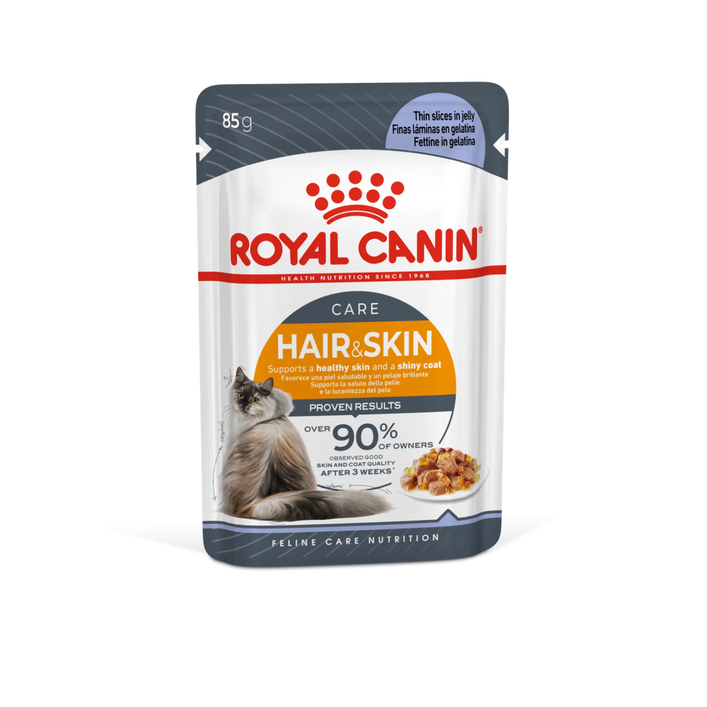 [RO310540] Feline Care Nutrition Hair & Skin Jelly (Wet Food - Pouches) 12 x 85 g