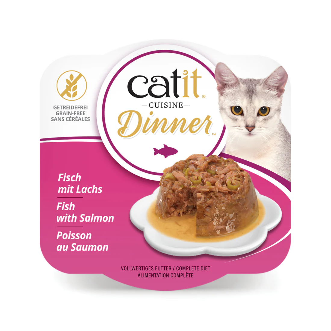 Catit Fish Dinner, Salmon & Green Beans 75 g, 6 pcs/box
