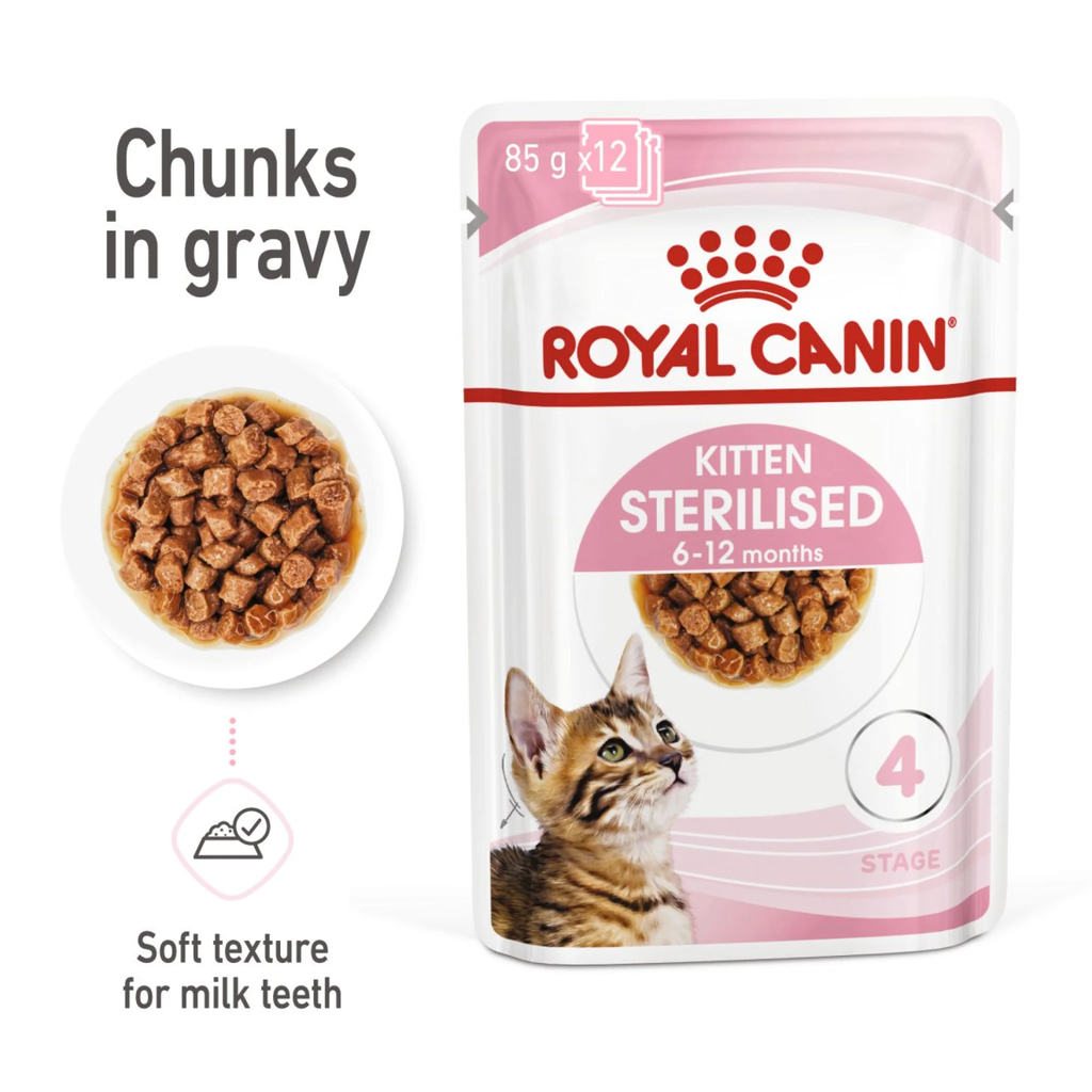 Feline Health Nutrition Kitten Sterilised Gravy (Wet Food - Pouches) 12 x 85 g