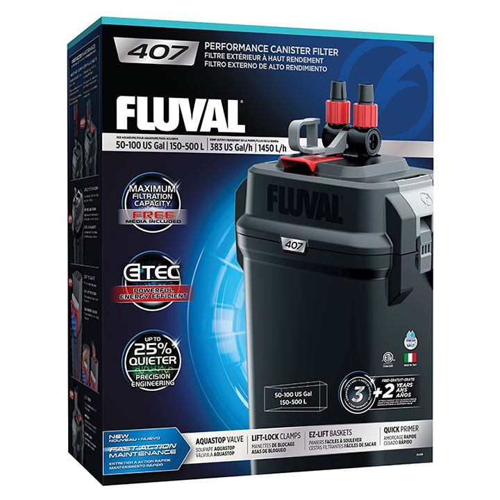[HAA450] Fluval 407 Canister Filter, 50-100 US Gal / 150-500 L