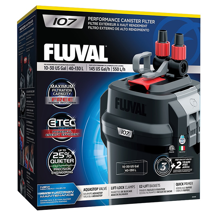 [HAA441] Fluval 107 Canister Filter, 10-30 US Gal / 40-130 L