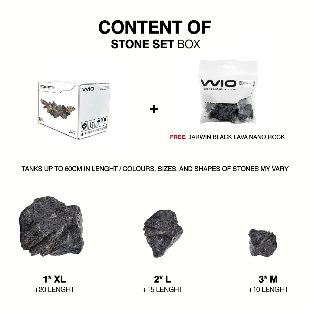 [WI52958] WIO | Stones - Darwin Black Lava Stone Set (Limited) (Stone Set Nano Box)
